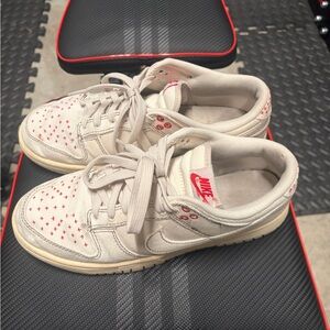 Nike Beige and Red Athletic Shoes